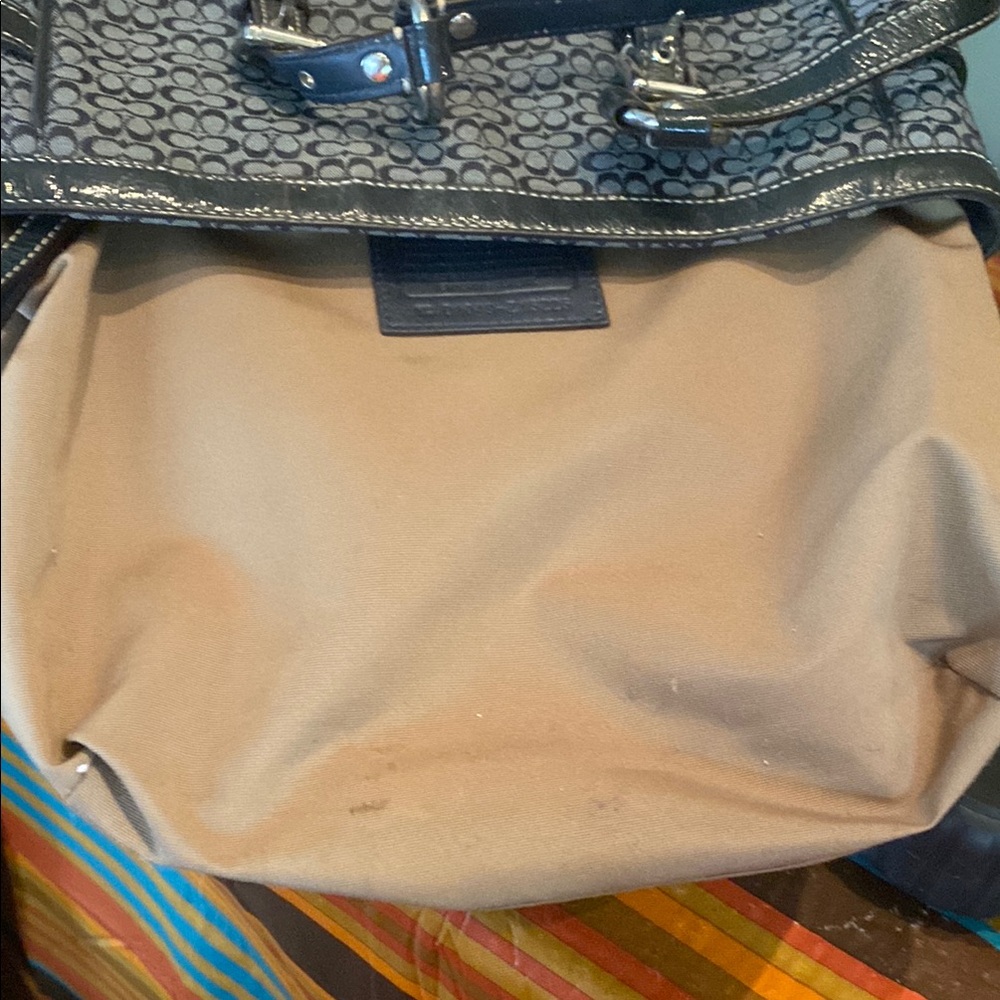 Coach Gallery East West Signature Canvas & Leather Tote Purse BAG~♥ - Picture 13 of 15